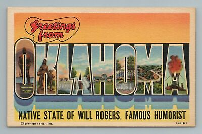 #ad Greetings From Oklahoma Oklahoma Postcard $3.62