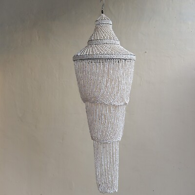 #ad Bead Seashell chandelierBohemian Seashell Chandelier Beach Bali Seashell Lamp $185.00