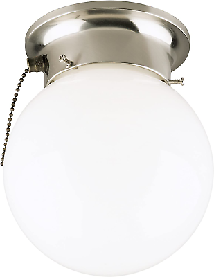 #ad Lighting One Light Flush Mount Interior Ceiling Fixture with Pull Chain Brushed $23.19