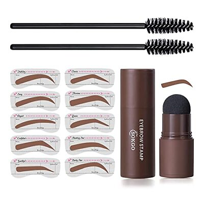 #ad Eyebrow Stamp Stencil Kit One Step Brow Stamp and Shaping Kit Light Brown $8.08