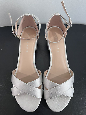 #ad Kelly and Katie Silver Shoes 10 Roseta 1 1 2 quot; heel NEW w o Box Ankle Strap $23.99