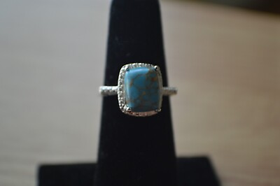 #ad 3.10ct Santa Fe Style Mojave Blue Turquoise Ring 925 Sterling Silver Size 5 $34.94