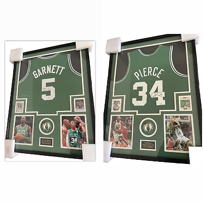 #ad Paul Pierce amp; Kevin Garnett Hand Signed Boston Celtics Framed Jersey W COA $1399.00