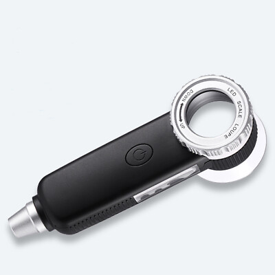 #ad 30X Handheld Magnifier Charge Magnifying Glass Zoomer Loupe 3LED 3UV Flashlight $15.99
