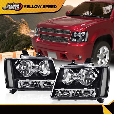 #ad #ad Fit For 07 14 Chevy Tahoe Suburban Avalanche Corner Headlights Head Lamps $70.88