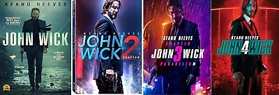 #ad John Wick Complete Keanu Reeves Movies Series Chapter 1 4 1 2 3 4 NEW DVD SET $13.95