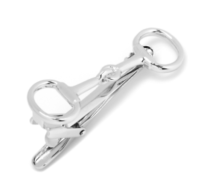 #ad 3D Design Is Shaped Like A Horse#x27;s Bit and Plated Men Jewels Tie Bar Clip $215.00