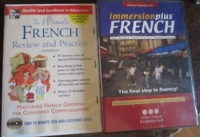 #ad LOT of 2 French CDs discs amp; listening guides ImmersionPlus amp; Ultimate French $30.71
