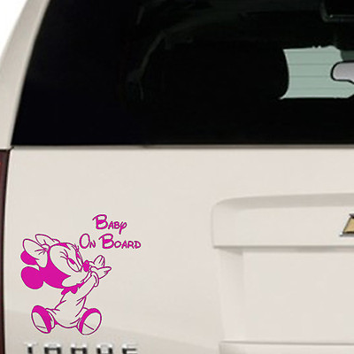 #ad Minnie Mouse Baby quot;Baby on Boardquot; Car Window Van Truck SUV Vinyl Decal Sticker $11.75