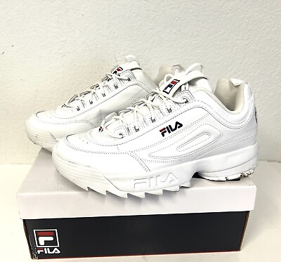 #ad Fila Disruptor 11 Premium Mens White Lace Up Sneakers Shoes Size 12 $49.99