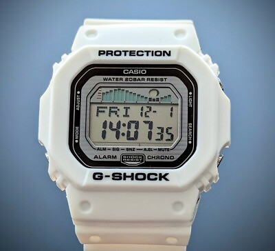 #ad White G Shock Surfing digital watch tidegrapgh moon phase $89.79