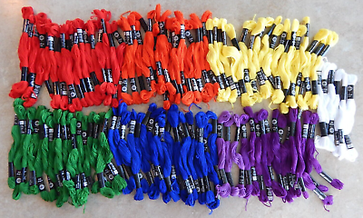 #ad New Loops amp; Threads Floss Lot of 100 Rainbow Multicolor w White $10.99