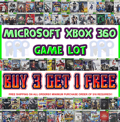 #ad Microsoft Xbox 360 Games Lot 🎮 Buy 3 Get 1 Free 🎮 Free Shipping $10 Minimum $11.95