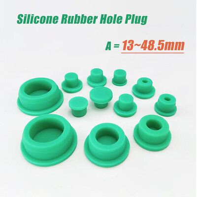 #ad Silicone Rubber Seal Hole Plugs Blanking End Caps Seal Bung Tube 13 48mm Green $1.95