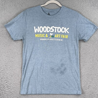 #ad Woodstock Music amp; Art Fair Shirt MENS Small Light Blue Rock n Roll Hall of Fame $10.39