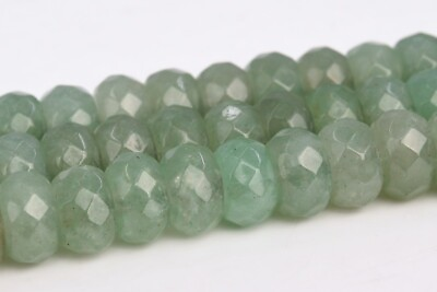 #ad Natural Green Aventurine Grade AAA Faceted Rondelle Beads 6x4MM 7 8x4 5MM 10x6MM $5.59