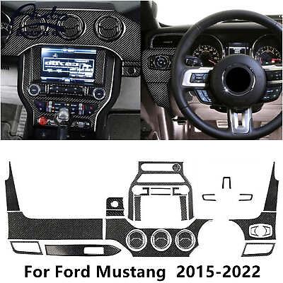 #ad For Ford Mustang GT 5.0L Carbon Fiber Car Interior Set Kit Decoration Trim 30PCS $72.99