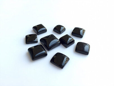 #ad 10 Pcs Lot Natural BLACK ONYX 14x14 mm Square Cabochon Loose Gemstone AS 5 $29.51