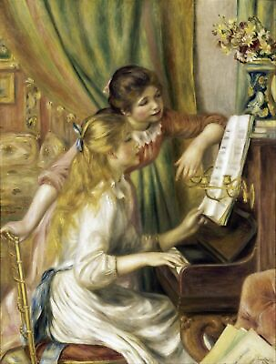 #ad Girls at the Piano by Pierre Auguste Renoir art painting print $7.19