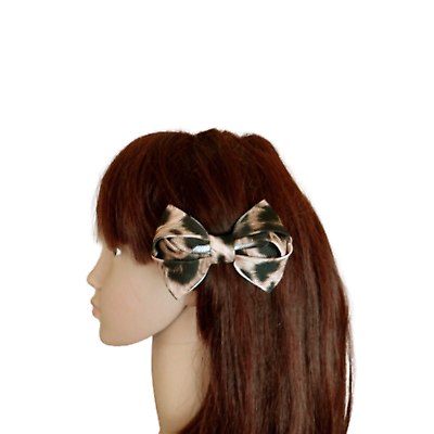 #ad Leopard Hair Clip. Girl Hair Clip. Hair Bow Clip. Handmade Ribbon Hair Clip. $6.29