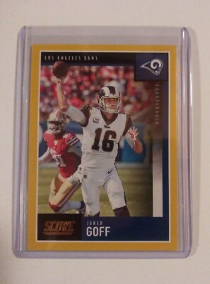 #ad Jared Goff Los Angeles Rams 2020 Score Card #301. Spectacular Yellow Parallel $1.99