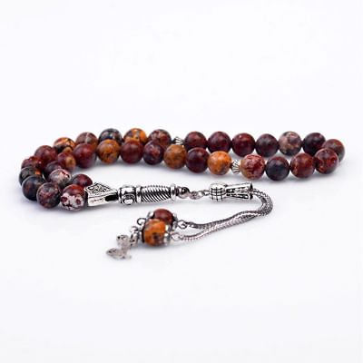 #ad Jasper Stone Islamic Prayer 33 beads Tasbih Misbaha Rosary Tasbeeh 8mm $24.99