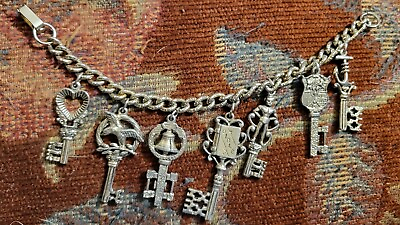 #ad Vintage Charm Bracelet Keys $22.00