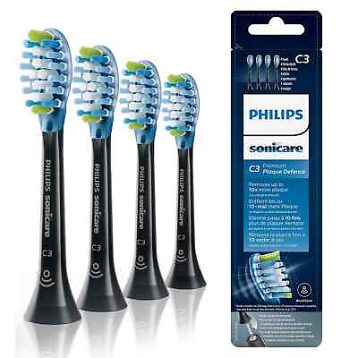 #ad #ad New 4 Pack Genuine Philips C3 Premium Plaque Control Brush Heads Black $16.88