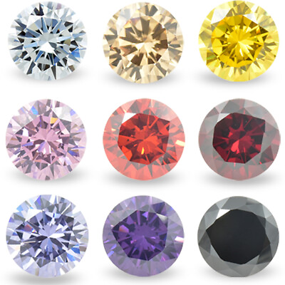 #ad 1.0 10mm 100pcs Round Colors Loose Cubic Zirconia AAAAA CZ stone Gemstone Jewelr $3.98