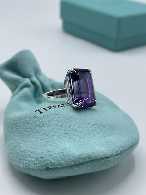 #ad TIFFANY amp; CO Sparklers Cocktail Amethyst Ring Sterling Silver size 7 $479.00