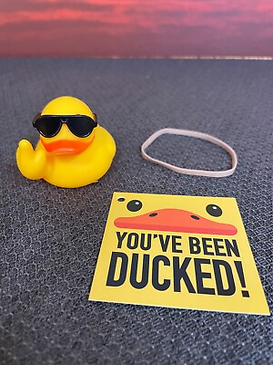 #ad Middle Finger Rubber Duck with sunglasses and tag US SHIPPER $3.99