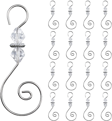 #ad INCREWAY Ornament Hooks 30 PCS Silver S Shaped Hangers Hook Swirl Christmas $15.51