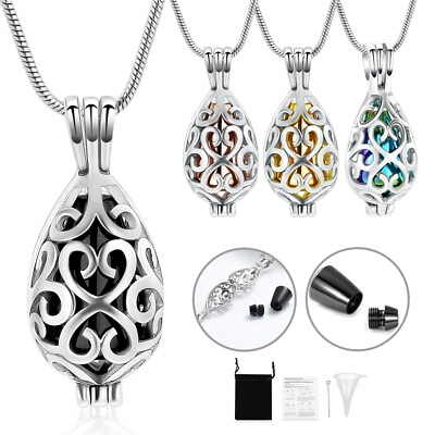 #ad Hollow Teardrop Cremation Jewelry for Ashes Mini Keepsake Urn Memorial Jewelry $13.99