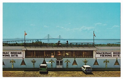 #ad Post Card Travelers Market Mackinac Bridge Michigan $3.00