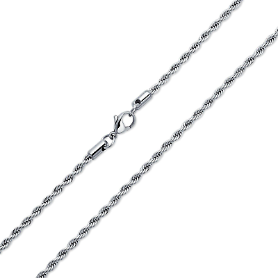 #ad Unisex Classic Strong 3MM 040 Gauge Twist Cable Rope Chain Necklace for Men Bl $24.35
