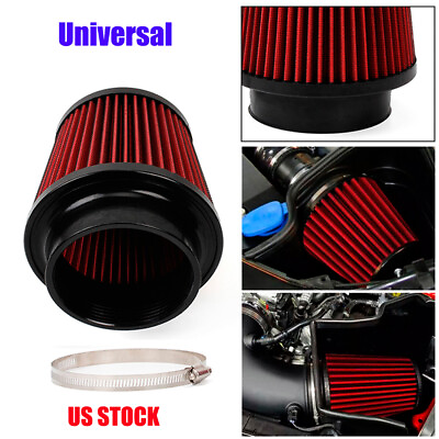 #ad 4quot; Clamp On Auto Car Air Intake Filter High Performance Filter Round Tapered US $34.39
