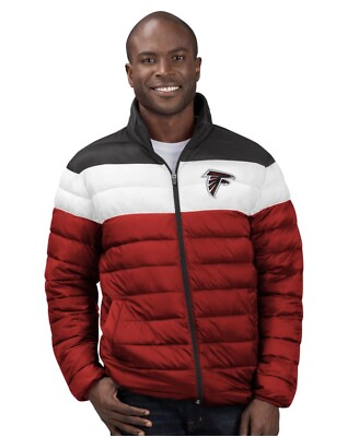 #ad Officially Licensed NFL Men#x27;s Cold Front Quilted Puffer Jacket Large $89.00