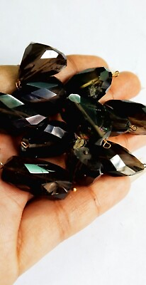 #ad Natural Smoky Nugget Tumble Faceted 15x20 10x15 mm Loose Gemstone Beads 20 Pc $44.99
