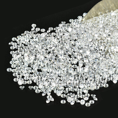 #ad 100pcs 0.7～25mm Round white Loose cubic zirconia AAAAA CZ stone Brilliant $3.98