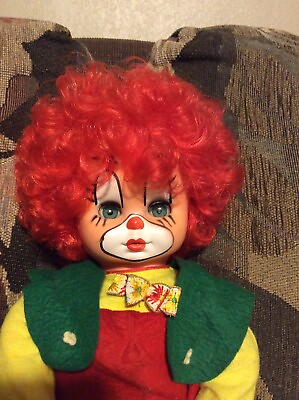 #ad Vintage ARI German 26” Vinyl Clown Doll $40.00