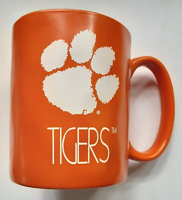 #ad Clemson Tigers Coffee Mug 16 Oz Orange White $8.99