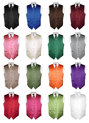 #ad Men#x27;s Dress Vest amp; NeckTie Color Vertical Striped Design Neck Tie Set for Suit $27.95