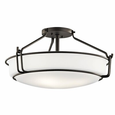 #ad 4 light Semi Flush Mount with Transitional inspirations 11 inches tall by 22 $198.95