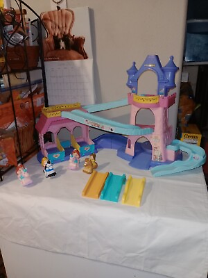 #ad Fisher Price Little People Disney Princess Klip Klop Stable Castle Horses Works $64.98