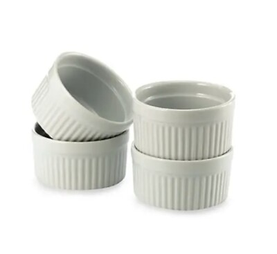 #ad Set of 4 8oz. White Porcelain Ramekins Bowls by And Ware 8 ounce Free Ship $15.99