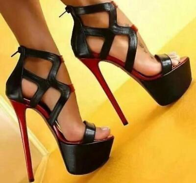 #ad Fashion Sexy High Heel Womens Summer Peep Toe Hollow Out Color Matching Sandals $52.79