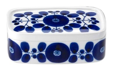 #ad Japanese Arita Hasami Ware Butter Case Hakusan Pottery Bloom Made in Japan $84.07
