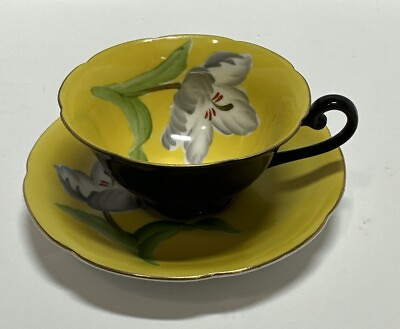 #ad Vintage Tea Cup amp; Saucer Yellow Trimont Made In Occupied Japan Floral No Flaws $24.00