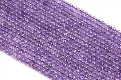 #ad 2 3MM Natural Purple Amethyst Beads Grade AAA Faceted Round Loose Beads 15quot; $5.99