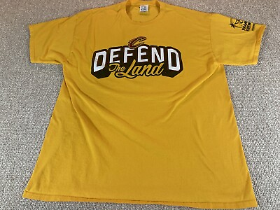 #ad fruit of the loom mens shirt extra large yellow defend the land logo $4.80